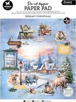Produktbild art by marlene Die-cut Designer Papierblock "Dreamy Christmas" 28 Blatt Essentials (170 g/m², 28 x)