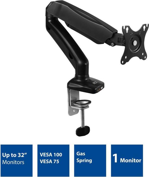 Produktbild Monitor desk mount, 1 screen up to 32", gas spring (Tisch, 32")
