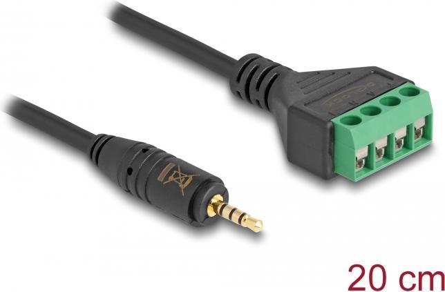 Immagine prodotto Delock Cavo jack 2,5 mm a 4 pin con adattatore per morsettiera 20 cm (0.20 m)