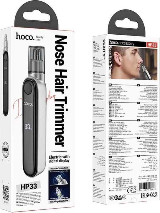 Produktbild Hoco Headphone with microphone nose hair trimmer with display HP33 silver