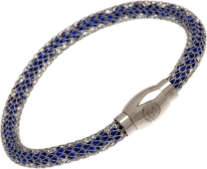 Leicester City FC Käfig Armband Edelstahl (21 cm, 100% Textil)