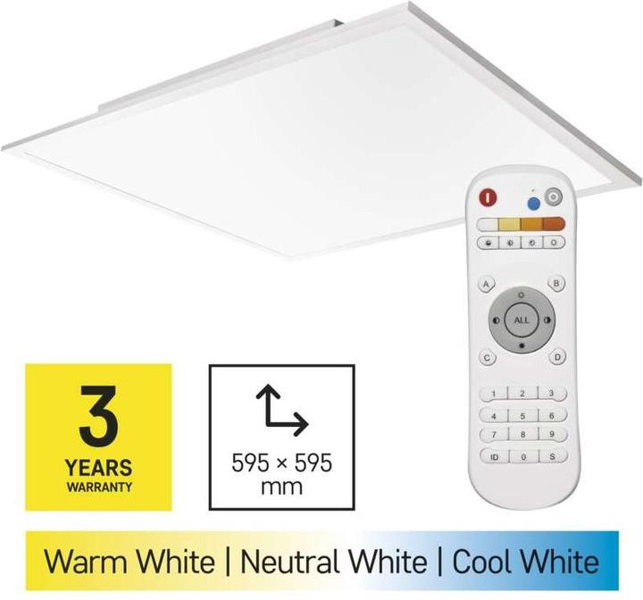 Produktbild Emos LED-Deckenleuchte 40W, 60x60 dimmbar, einstellbare Lichtfarbe (3800 lm)