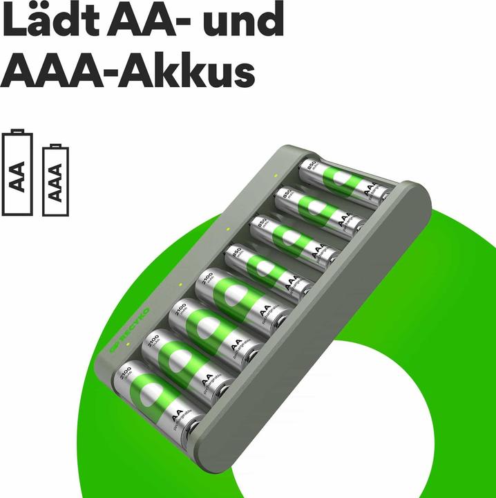 Actual product image GP Batteries E821 (9 pcs., AA, AAA, 2600 mAh, Battery + charger)