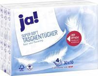 ja! Taschentücher 4-lagig, 30x10er Pack