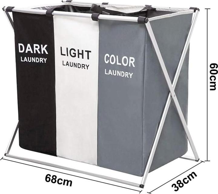 Actual product image König Design Laundry collector Compartments Laundry box Laundry chest Laundry separator Laundry sorter Laundry