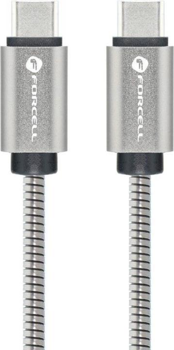 Image du produit Forcell Cable F-ENERGY Metal C237 cable Type C to Type C PD QC4.0 3A 60W 1 m silver (1 m, 60 W)