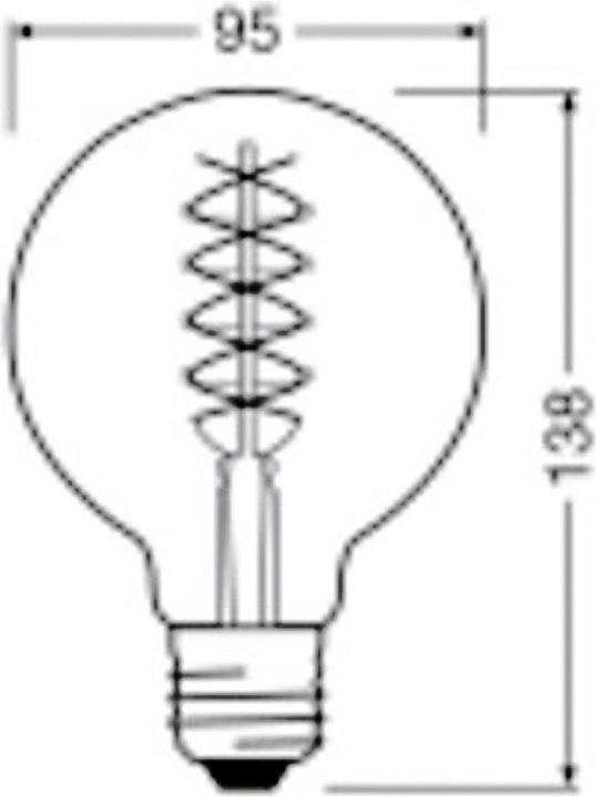 Actual product image Osram Vintage 1906 LED DIM 30 7.8 W/1800 K E27 (E27, 7.80 W, 360 lm, 1 x, G)