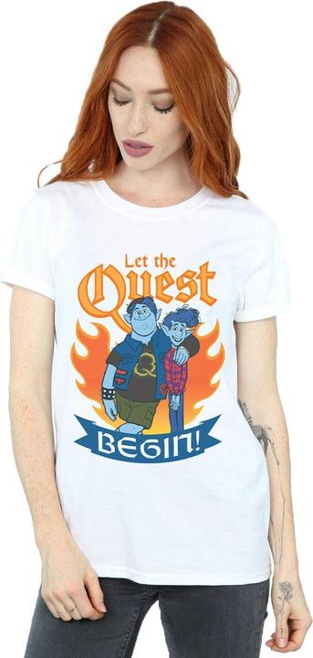 Actual product image Disney Womens/Ladies Onward Let The Quest Begin Cotton Boyfriend T-Shirt (L)