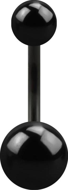 Image du produit Star Piercing Banane noire avec deux boules (Acier chirurgical 316L)