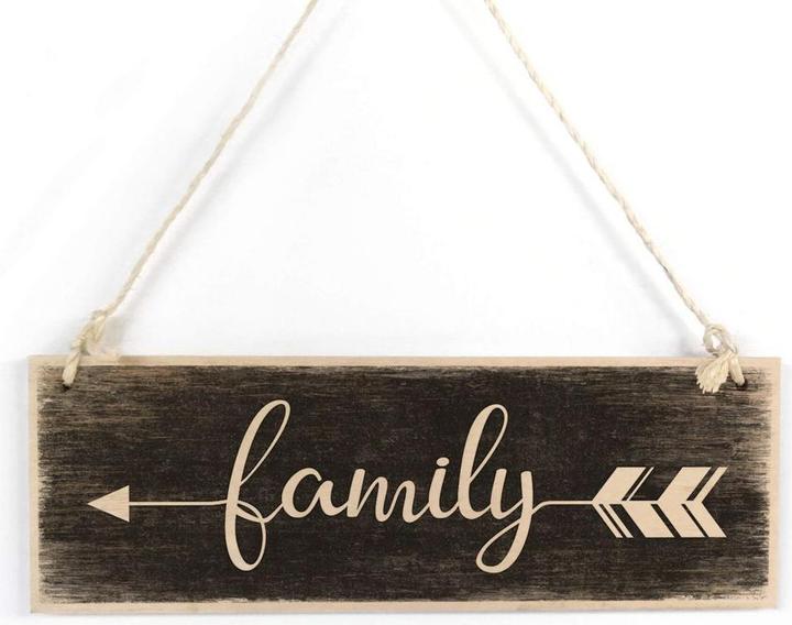 Actual product image Trenddeko Family with arrow (30 x 10 cm)