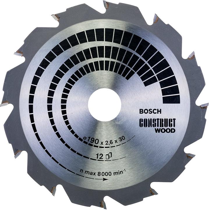Bosch Professional Zubehör Lama per sega circolare PRO Construct Wood, 190 x 2,6 x 30 mm