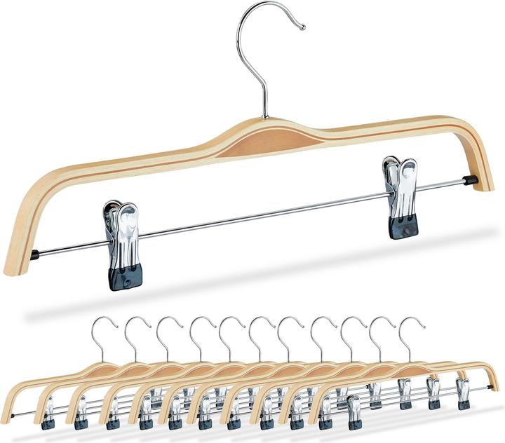 Relaxdays 12x houten hangers (12 x)