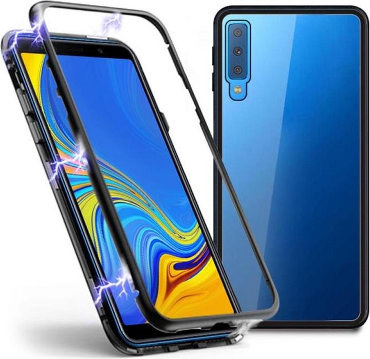 Actual product image G-Case Samsung Galaxy A7 2018 Aluminium Magnetic Glass Back Cover Case (Samsung Galaxy A7 (2018))