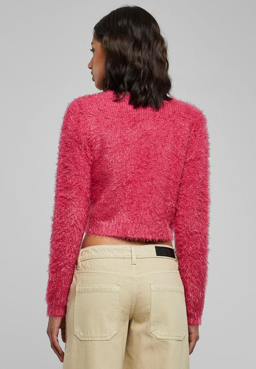 Actual product image Urban Classics Ladies Tied Cropped Feather Cardigan - 117653 (S)