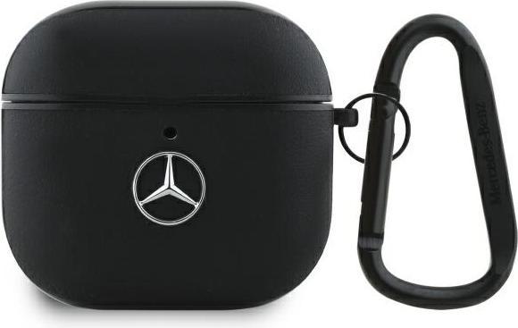 Mercedes-Benz Mercedes MEA4CSLBK AirPods 4 cover black/black Leather Metal Logo (Kopfhörer Hülle)
