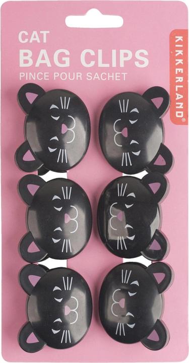 Actual product image Kikkerland Closure clip cat 6 pieces, black (6 x)