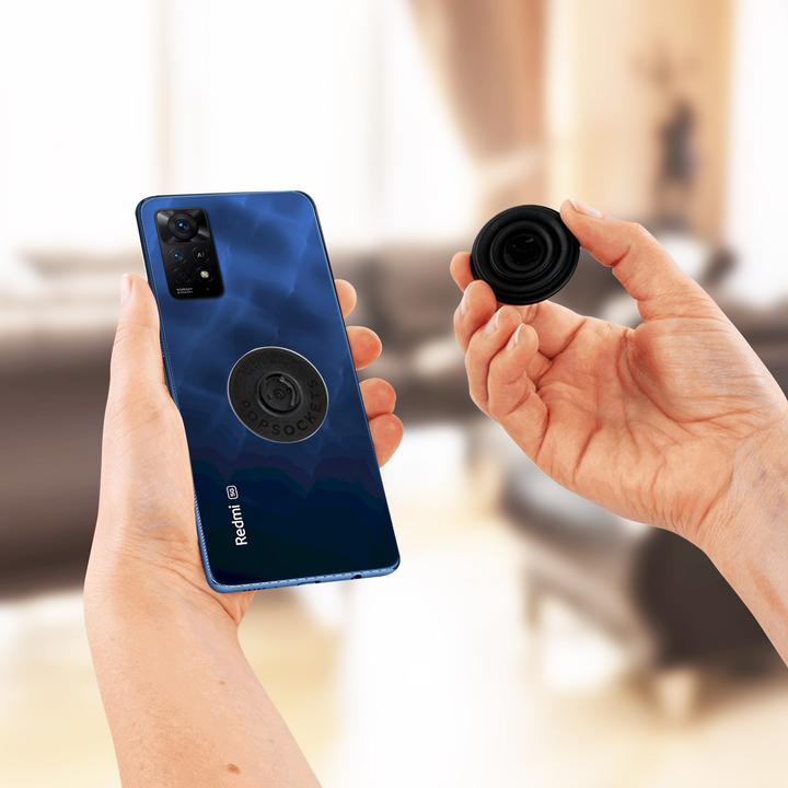 Productafbeelding PopSockets Geborsteld veganistisch leer Zwart (2e generatie, verwisselbaar)