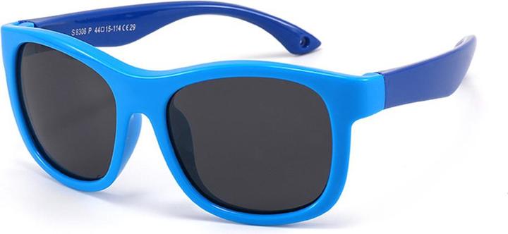Techsuit - Sunglasses Polarised (8306-C29) - for Babies, Square Shape, with Strap - Blue / Dark Blue