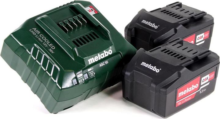 Produktbild Metabo AHS 18-55 V Akku Heckenschere 18V 53cm + 2x Akku 5,2Ah + Ladegerät (Akkuheckenschere)