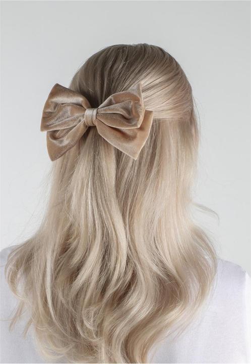 Image du produit Trisa Cheveux - Velvet Scrunchie & Bow Hair Clip Sand (Blasons)
