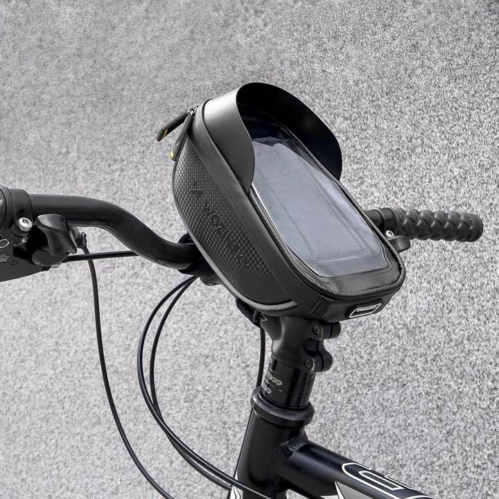 Actual product image Wozinsky bicycle handlebar bag with phone case 1l black (WBB16BK) (1 l, Handlebar bag)