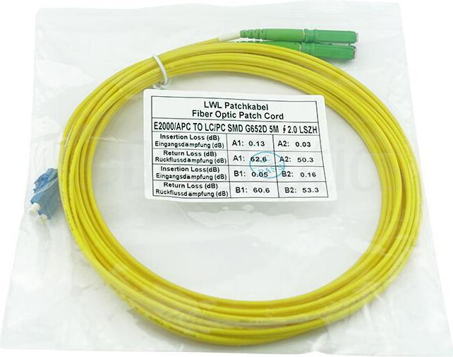 Produktbild BlueOptics Duplex LWL Patchkabel LC-E2000 Singlemode 10 Meter (CAT6, 10 m)