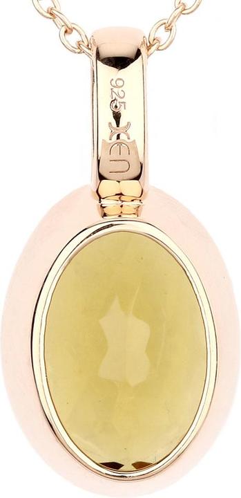 Image du produit Xen Pendentif avec chaîne Champagne Quartz 45 cm 925 argent doré à l'or rose (Argent sterling 925, 45 cm)