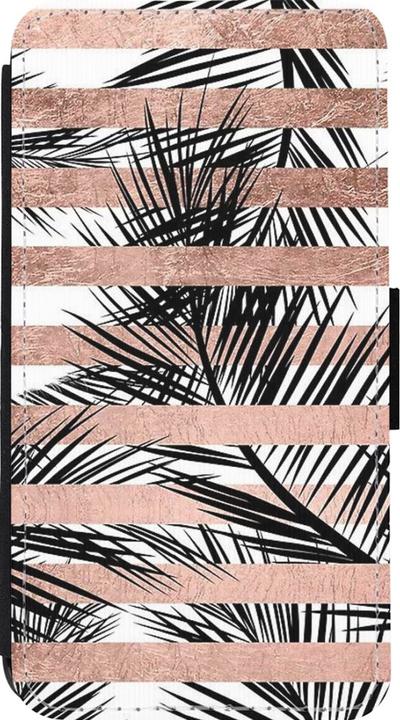 Actual product image PhoneLook Coque Wallet noir Palm trees gold stripes (Apple iPhone 13 mini)