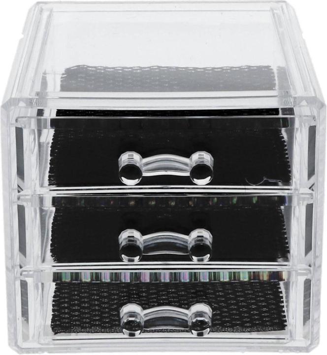 5Five Transparent jewellery box with 3 drawers