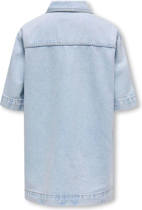 Produktbild Only Locker geschnitten Hemdkragen Kastige Ärmel Kurzes Kleid Jeanskleid (158)