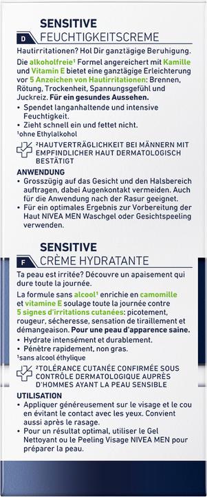 Image du produit NIVEA Men Crème hydratante Sensitive (75 ml, Crème de jour)