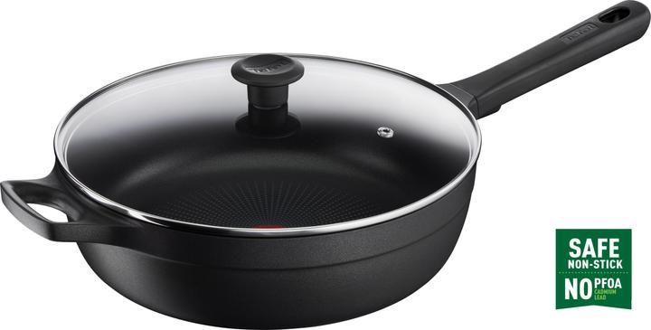 Produktbild Tefal Trattoria Pro Schmorpfanne mit Glasdeckel (28 cm, Bräter + Schmortopf, Aluminiumguss)