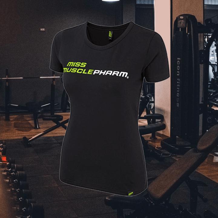 Actual product image MP Womens Crew Neck Miss Tee Black-Lime Green (M)