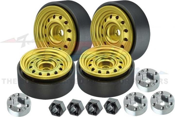 Image du produit GPM JEU DE JANTES BEADLOCK ALU 1.0 12 TROUS (1 JEU/4 PIÈCES) OR TRX-4M, SCX24