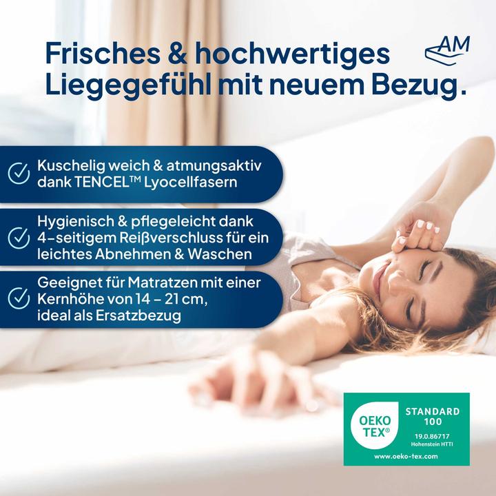 Image du produit AM Qualitätsmatratzen Housse de Matelas Tencel (200 x 90 cm)