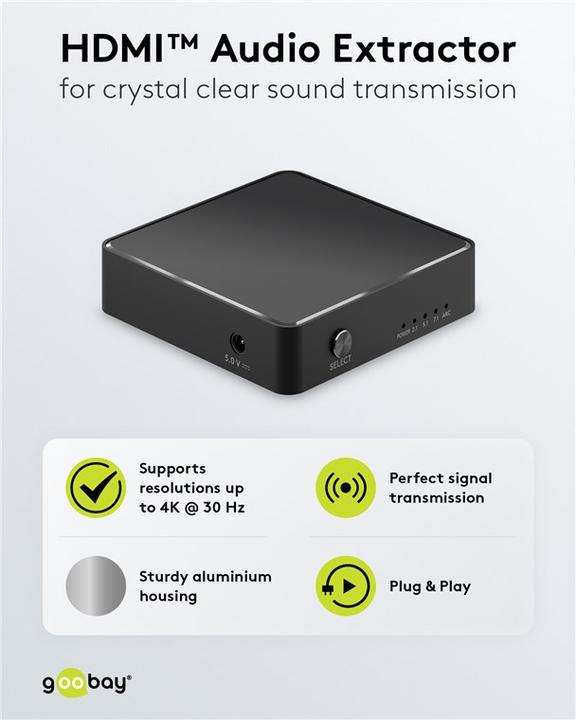 Produktbild Goobay HDMI-Audio-Extractor 4K @ 30 Hz