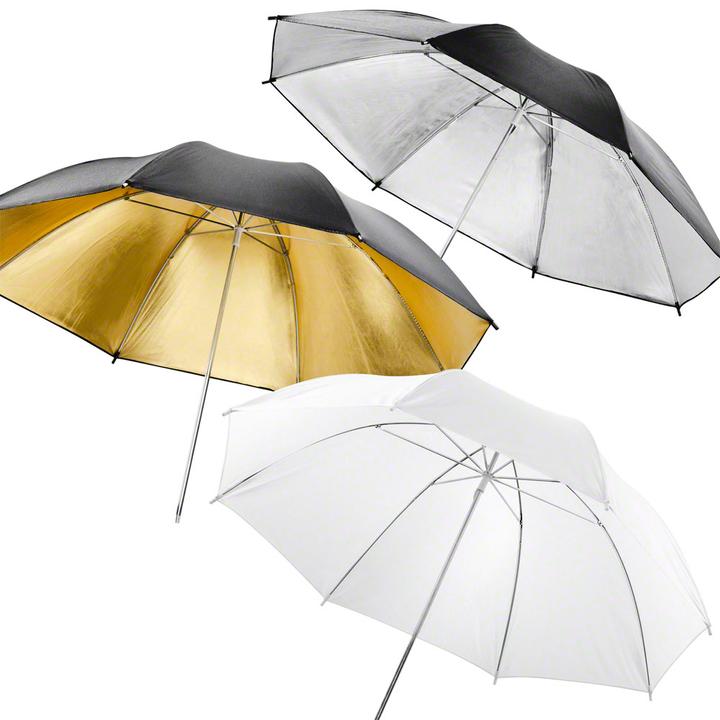 Actual product image Walimex Reflex/translucent umbrella set 3pcs 84cm (Umbrella, 84 cm)