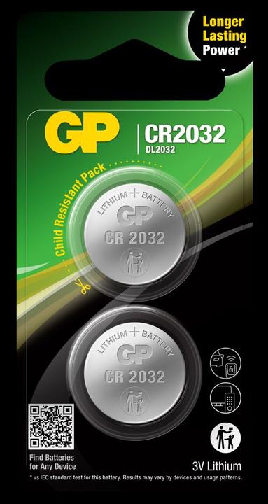 Produktbild GP Batteries Lithium CR2032 (2 Stk., CR2032, 220 mAh)