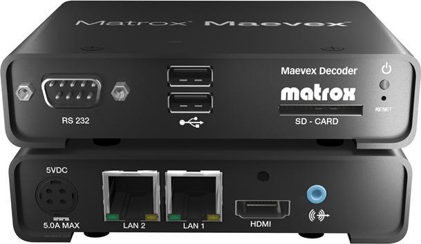 Produktbild Matrox Maevex 5150 Encoder Video over IP Decoder HDMI/DVI-out bis zu 1920x1200/1080p60 out HDMI/analog a...