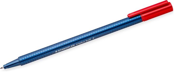 Staedtler triplus ball 437 Dreikantiger Kugelschreiber, Einzelprodukt, rot, Linienbreite F (Rot, 1 x)
