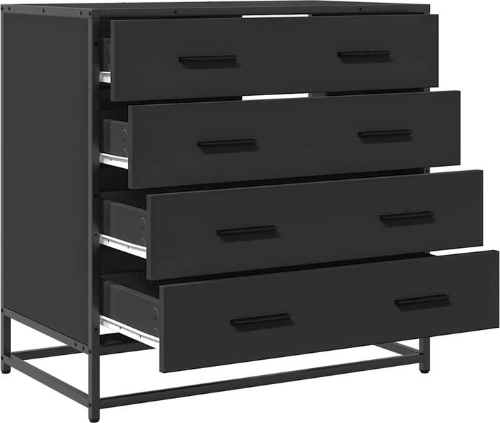 Image du produit VidaXL Armoire à tiroirs Noir 70x41x70 cm Bois composite Commode à tiroirs (70 x 41 x 70 cm)