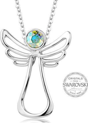 Levien Rainbow Crystal Guardian Angel Necklace (L)
