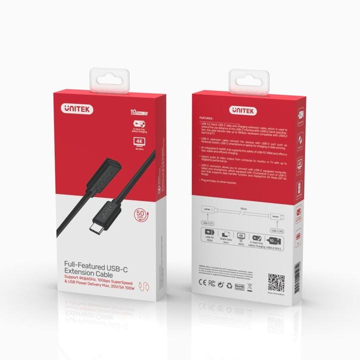 Immagine prodotto Unitek C14086BK Cavo USB USB 3.2 Gen 2 (3.1 Gen 2) USB C (0.50 m, USB 3.2 Gen 2)