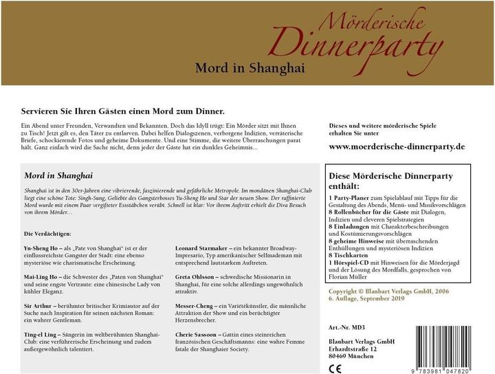 Actual product image Murderous dinner party murder in Shanghai (German)