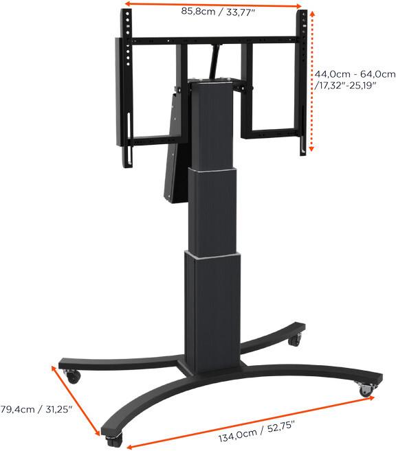 Produktbild Celexon Expert elektrisch höhenverstellbarer Display-Rollwagen Adjust-V4275B mit Kippfunktion - 70cm (75", 136 kg)
