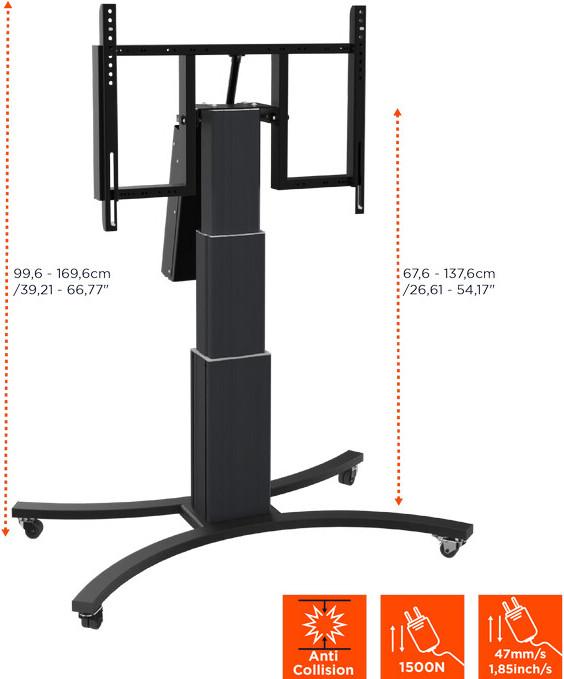 Produktbild Celexon Expert elektrisch höhenverstellbarer Display-Rollwagen Adjust-V4275B mit Kippfunktion - 70cm (75", 136 kg)