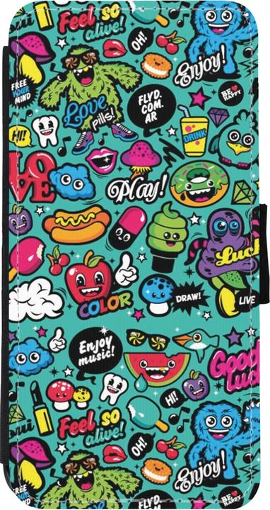 Produktbild PhoneLook Hülle Wallet schwarz Cartoons old school (Apple iPhone 11)