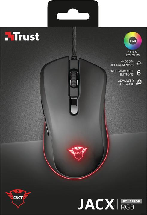 Actual product image Trust GXT 930 Jacx Mouse right USB Type-A Optical 6400 DPI (Cable)