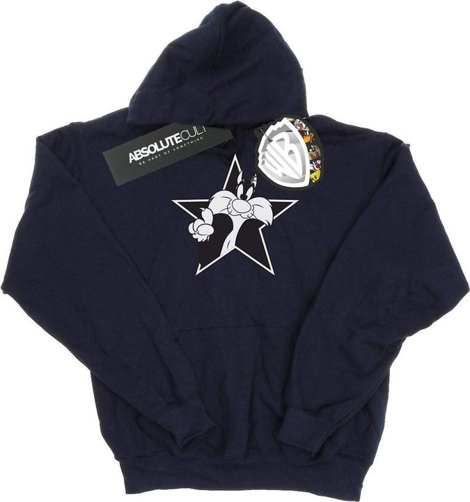 Actual product image Looney Tunes Mens Sylvester Mono Star Hoodie (XL)
