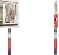 Produktbild tesa Insektenschutz Alu COMFORT für Fenster, mit Rahmen aus Aluminium, ohne Bohren (100 x 120 cm)
